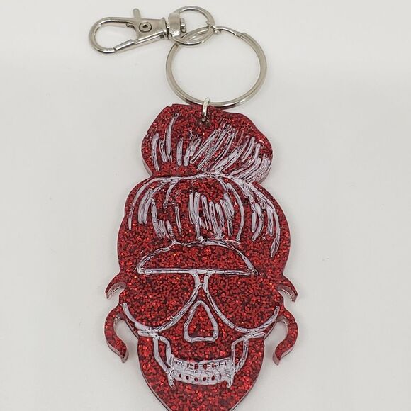 Keychains Women's Skulls w/ Glitter - Picture 1 of 2